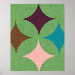 Poster Star Diamond Motif du milieu du siècle