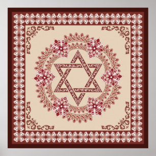Poster Star of David Elegant Vintage Baroque Art Print