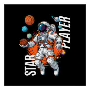 Poster Star Player - Vibes de basketball spatial