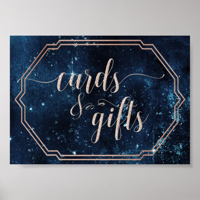Poster Star Sky Galaxy Celestial Cartes de Mariage & Cade (Devant)