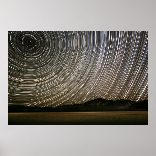 Poster Star Trail à la nuit | Californie, Death Valley (Devant)