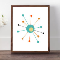 Starburst atomique coloré milieu du siècle moderne