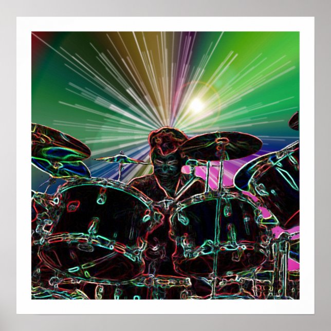 Poster Starburst Drum Rocker (Devant)