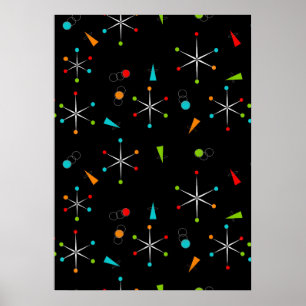Poster Starbursts modernes du milieu du siècle