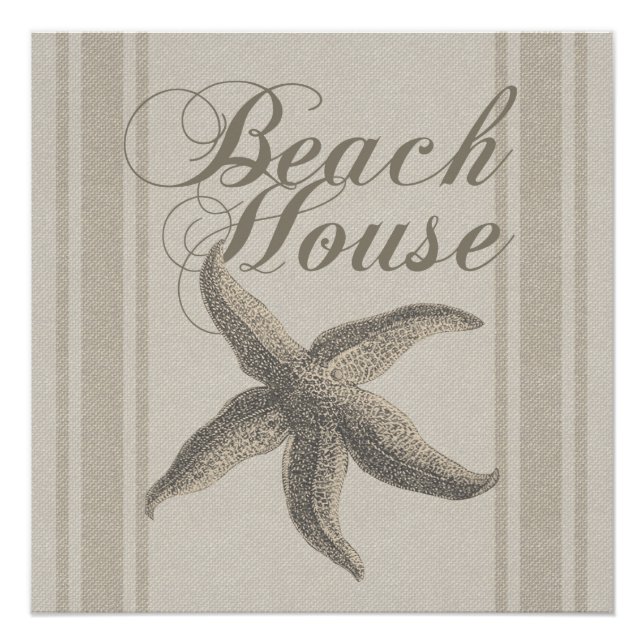 Poster Starfish Beach House Plage Côté Côte (Devant)