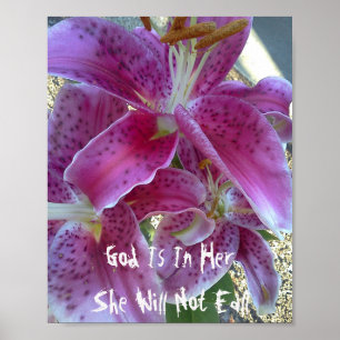 Poster Stargazer Lily Dieu En Elle Elle Ne Tombera Pas