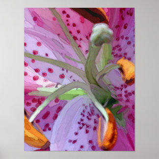 Poster Stargazer Lily peinture numérique
