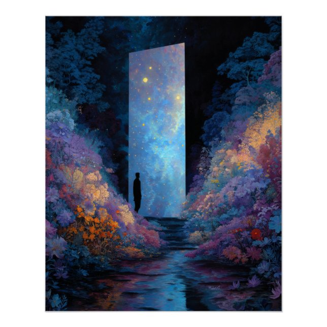 Poster Starry Dream Gateway Purple Blue Fantasy Art (Devant)