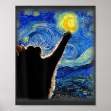 Starry Night Cat, Van Gogh Amoureux des chats Cat