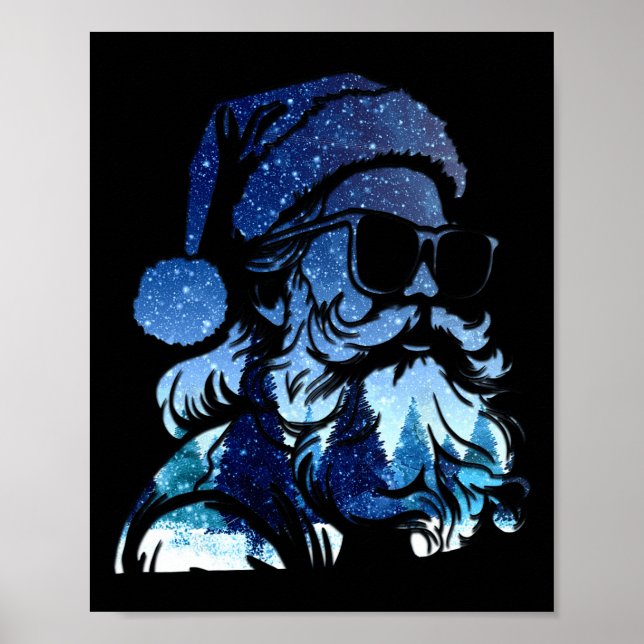 Poster Starry Night North Pôle Scenery Joyeux Noël Sa (Devant)