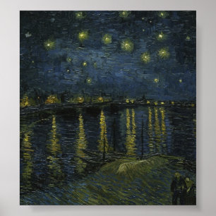 Poster Starry Night Over the Rhone par Van Gogh
