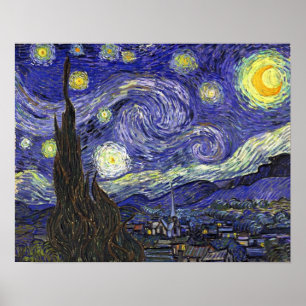 Poster Starry Night, Vincent Van Gogh.