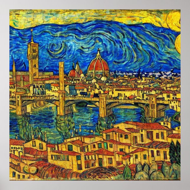 Poster Starry Starry Night Florence Italie (Devant)