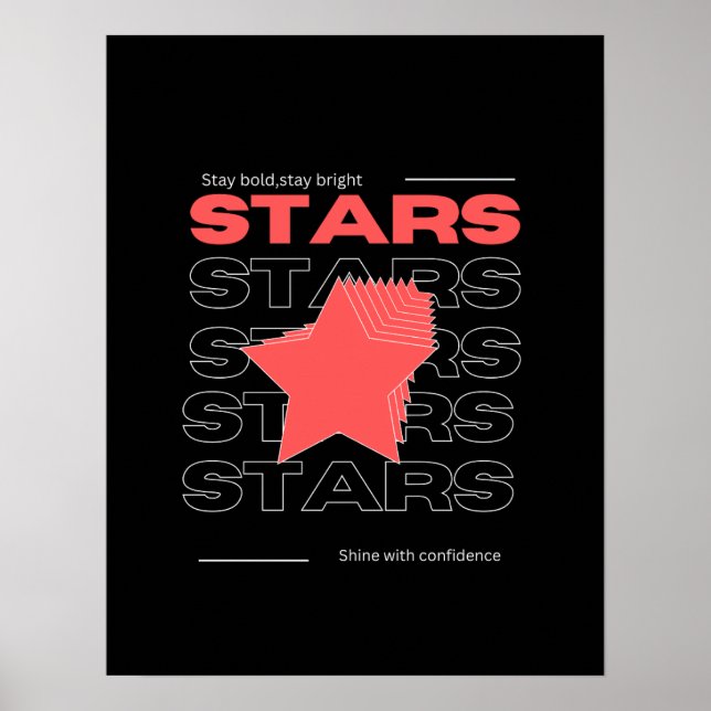 Poster Stars – Shine With Confidence | Stay Bold  (Devant)