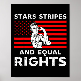 Poster Stars Stripes Et Égalité Des Droits 4 juillet Femm