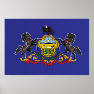 Poster State Flag of Pennsylvania, USA