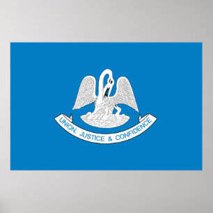Poster State of Louisiana flag