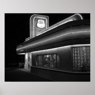 Poster State Road 66 Diner Retro