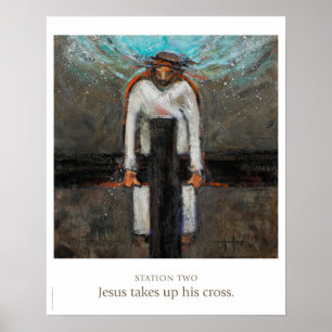 Poster Station 2 : Jésus prend sa croix.