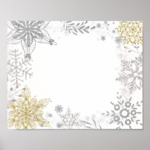 Poster Station alimentaire Winter Wonderland Argent Or Po