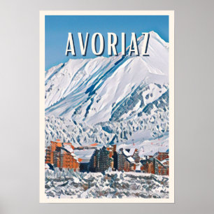 Poster Station Avoriaz de ski