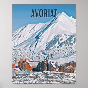 Poster Station Avoriaz de ski