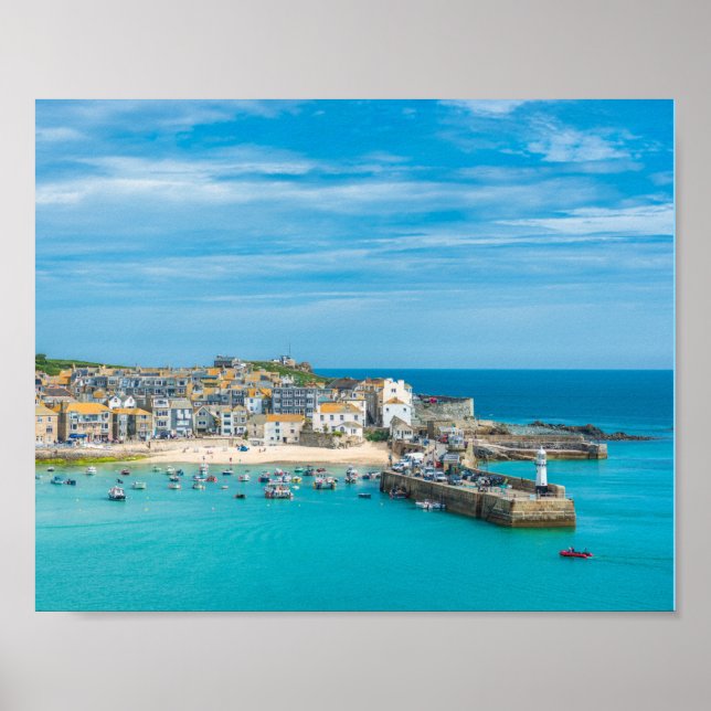 Poster Station balnéaire de St. Ives, Cornwall, UK (Devant)