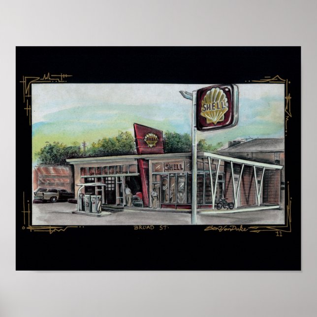 Poster Station Broad St Shell (Devant)