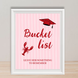Poster Station Bucket List Écrevisses Rouge & Rose Gradua