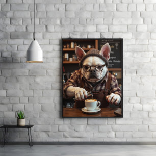Poster Station de carburant Frenchie : Sip, Slobber, Serv