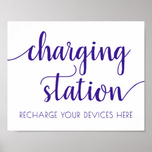 Poster Station de charge simple violet   Grapher n'import