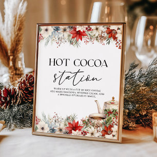 Poster Station de Chocolat Chaud Fête de Thé de Noël des