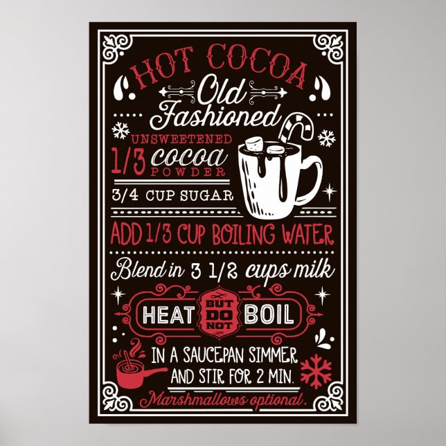 Poster Station de fête pour la recette de chocolat chaud (Devant)