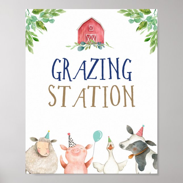 Poster Station de pâturage Animaux de ferme Barnyard Boy  (Devant)