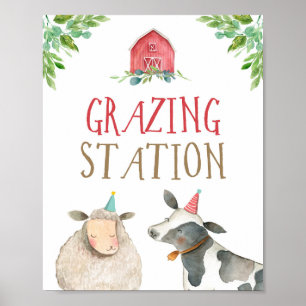 Poster Station de pâturage Animaux de ferme Barnyard Boy 
