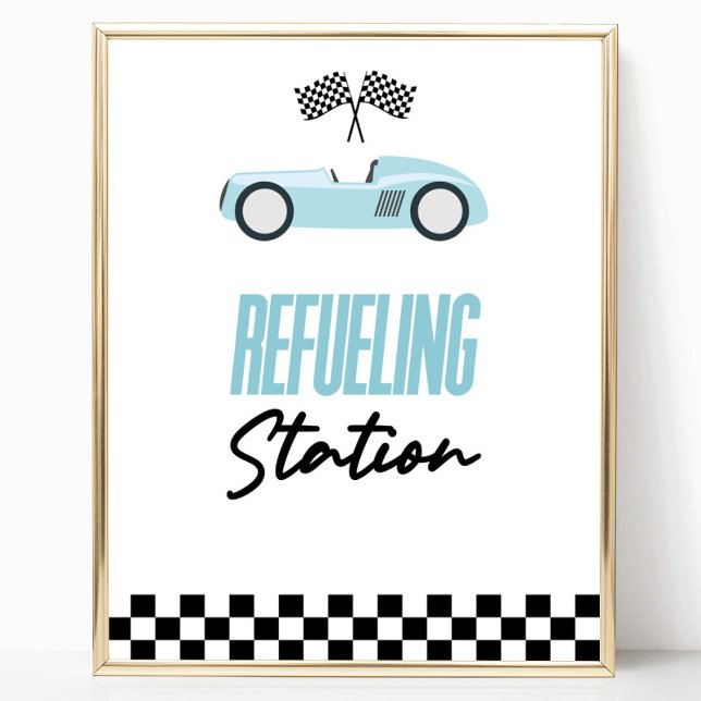 Poster Station de ravitaillement Blue Race Voiture Boire  (Créateur téléchargé)