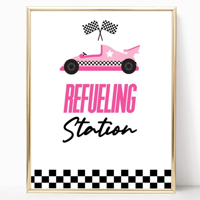 Poster Station de ravitaillement Pink Race Voiture Boire  (Créateur téléchargé)