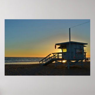 Poster Station de sauvetage à Père Noël Monica Beach Cali