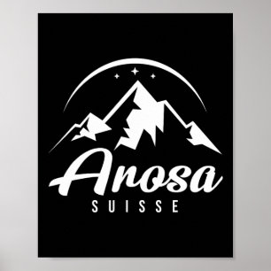 Poster Station de ski Arosa Suisse Ski Snowboard