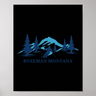 Poster Station de ski Bozeman Montana Ski