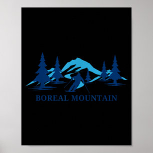 Poster Station de ski california montagne boréale skieur