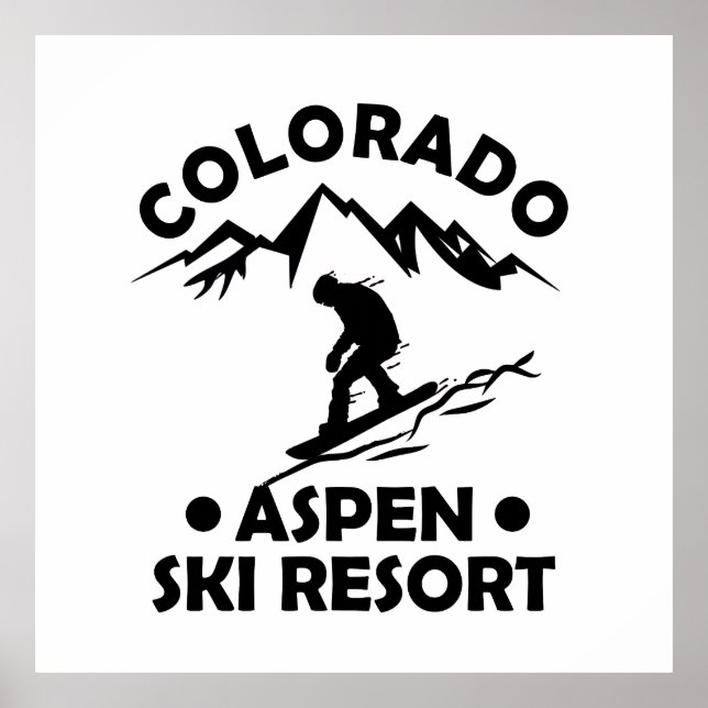 Poster Station de ski d'Aspen Colorado (Devant)
