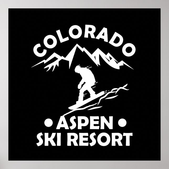 Poster Station de ski d'Aspen Colorado (Devant)