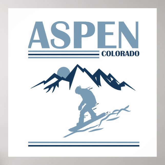 Poster Station de ski d'Aspen Colorado (Devant)