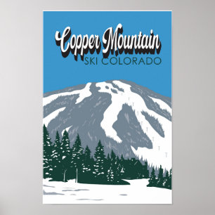 Poster Station de ski de Copper Mountain Colorado Vintage