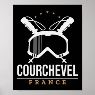 Poster Station de ski de Courchevel France Ski Vintage Sn