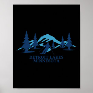 Poster Station de ski de Detroit Lakes Minnesota Ski
