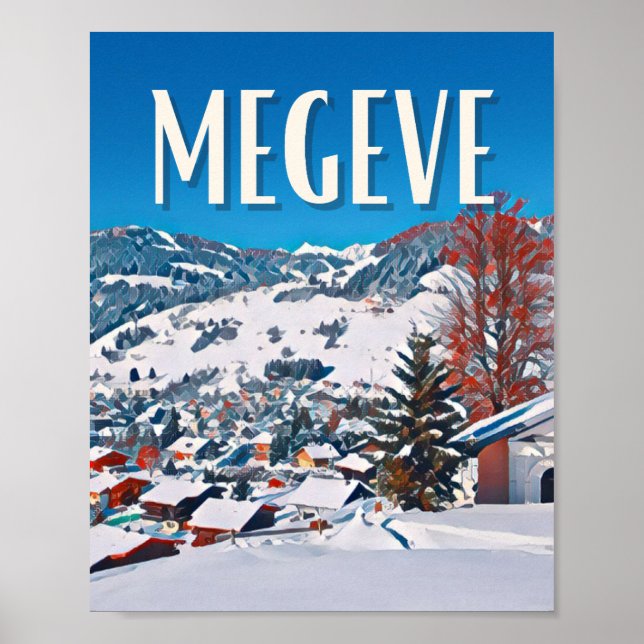 Poster Station de ski de Megève (Devant)