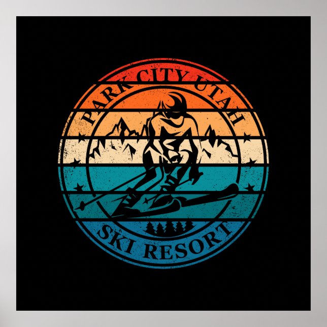 Poster Station de ski de Park City Utah vintage (Devant)