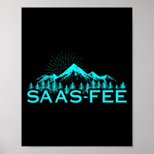 Poster Station de ski de Saas-fee Alpes suisses Ski Suiss